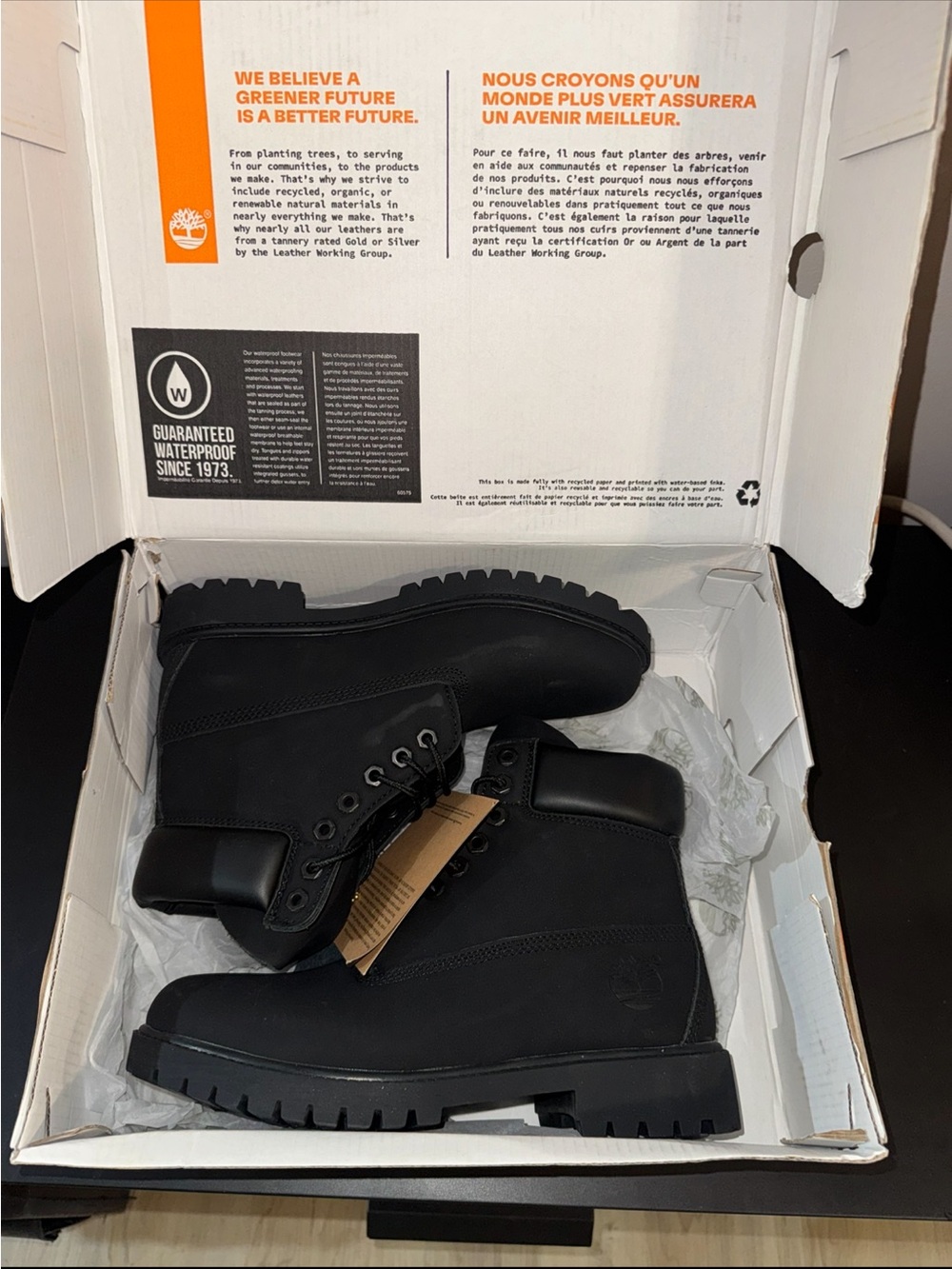 Timberland Men's Black Lace-Up Waterproof Work Boots